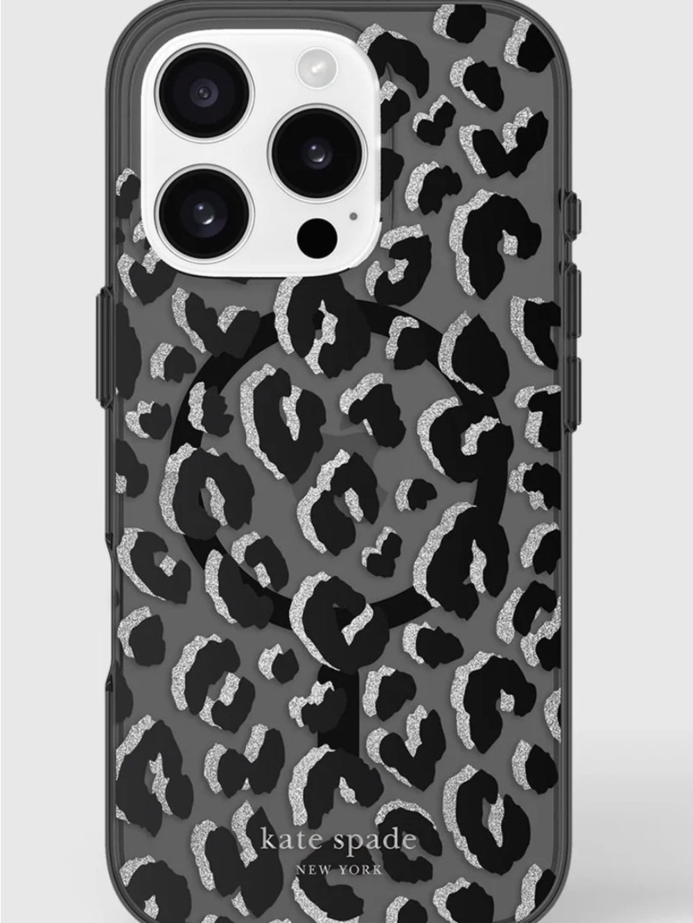 kate spade Black & Silver Leopard Print iPhone Case